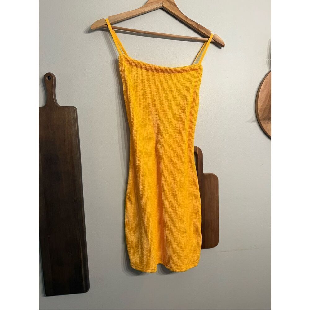 Urban Outfitters Orange Knit Tyra Strappy Back Sleeveless Mini Dress Small NWT
